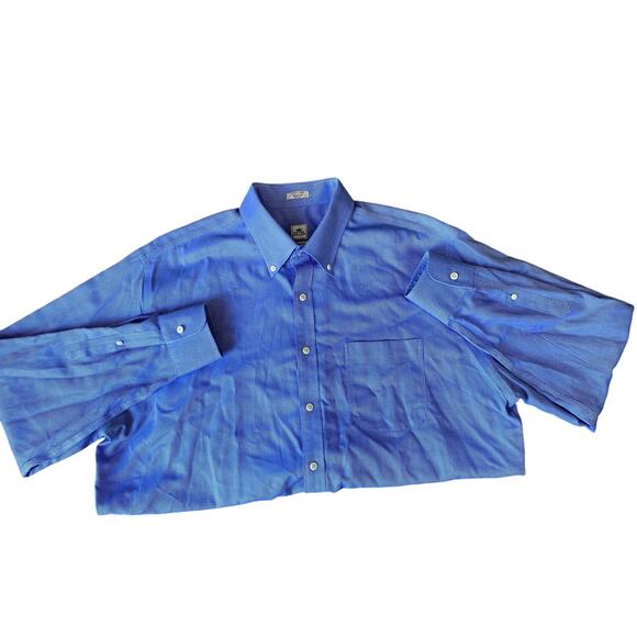 Peter Millar Blue Nanoluxe Easycare Mens Long Sleeve Button Down XL - Picture 1 of 10